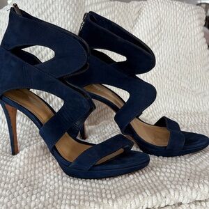 SCHUTZ Navy Cutout High Heel Sandals
